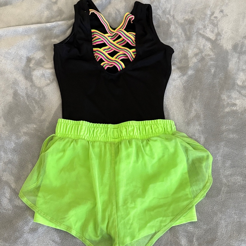 Black and Neon Green Athletic Outfit